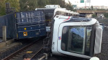Metro hattında konteynır kazası